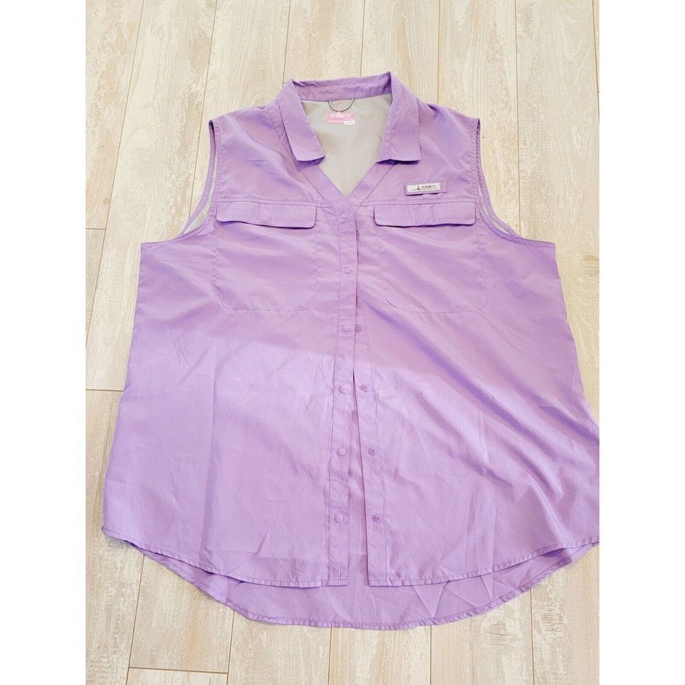 Habit 2XL Ladies UPF 40 Fishing‎ Boating Vented Shirt Lavender Purple NWOT